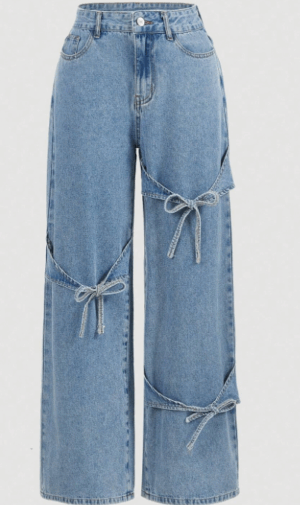 กางเกงยีนโบว์