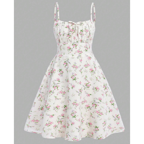 ชุดเดรสลำลองลายดอกไม้ Ditsy